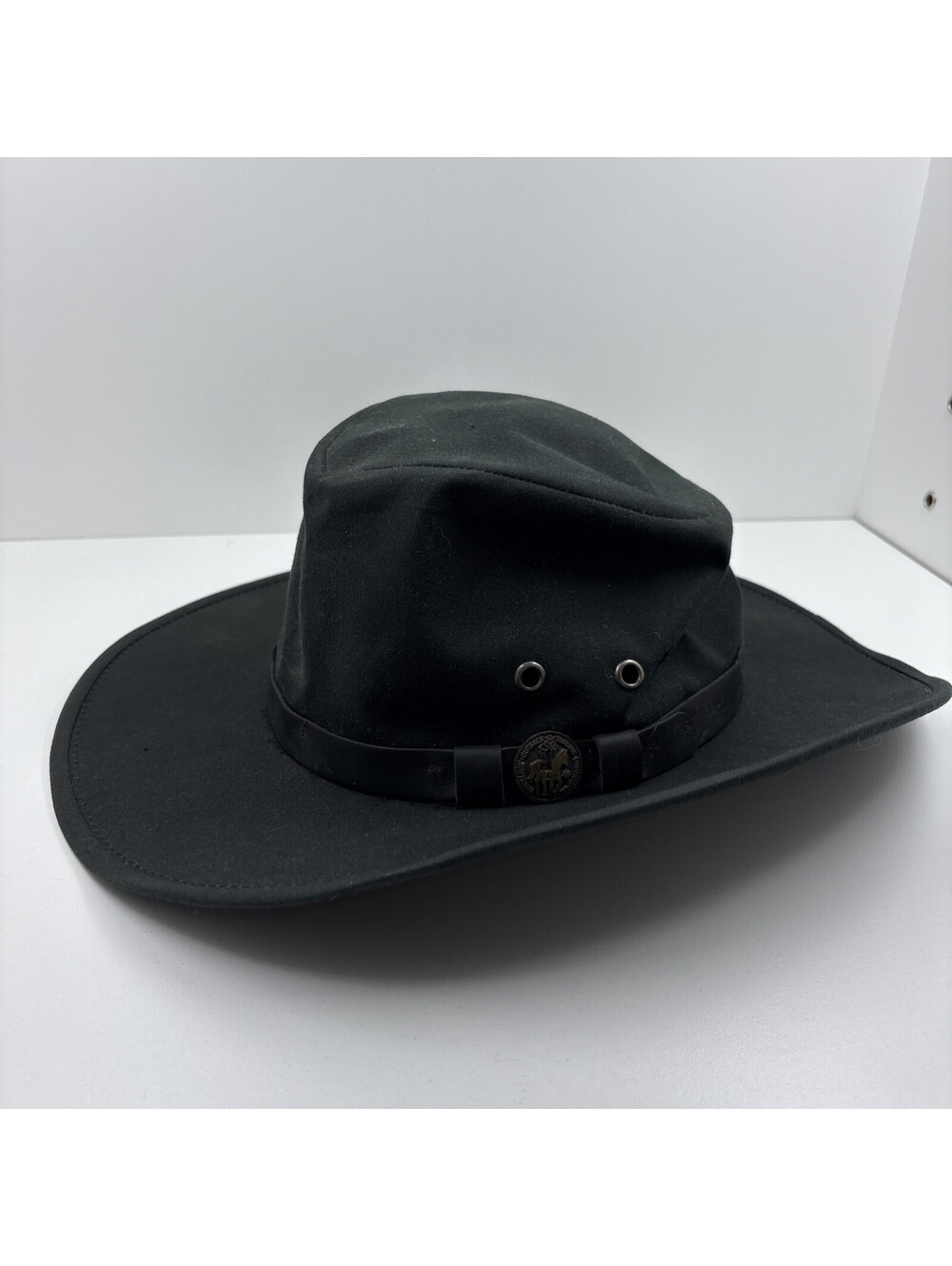 Outback Trading Company Kodiak Oil Skin Black Hat Mens Size Med